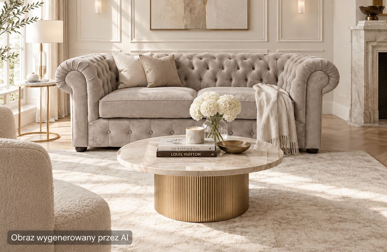 Wohnzimmer im Color-Drenching-Stil, in dem verschiedene Strukturen und Beigetöne ein harmonisches Interieur schaffen.